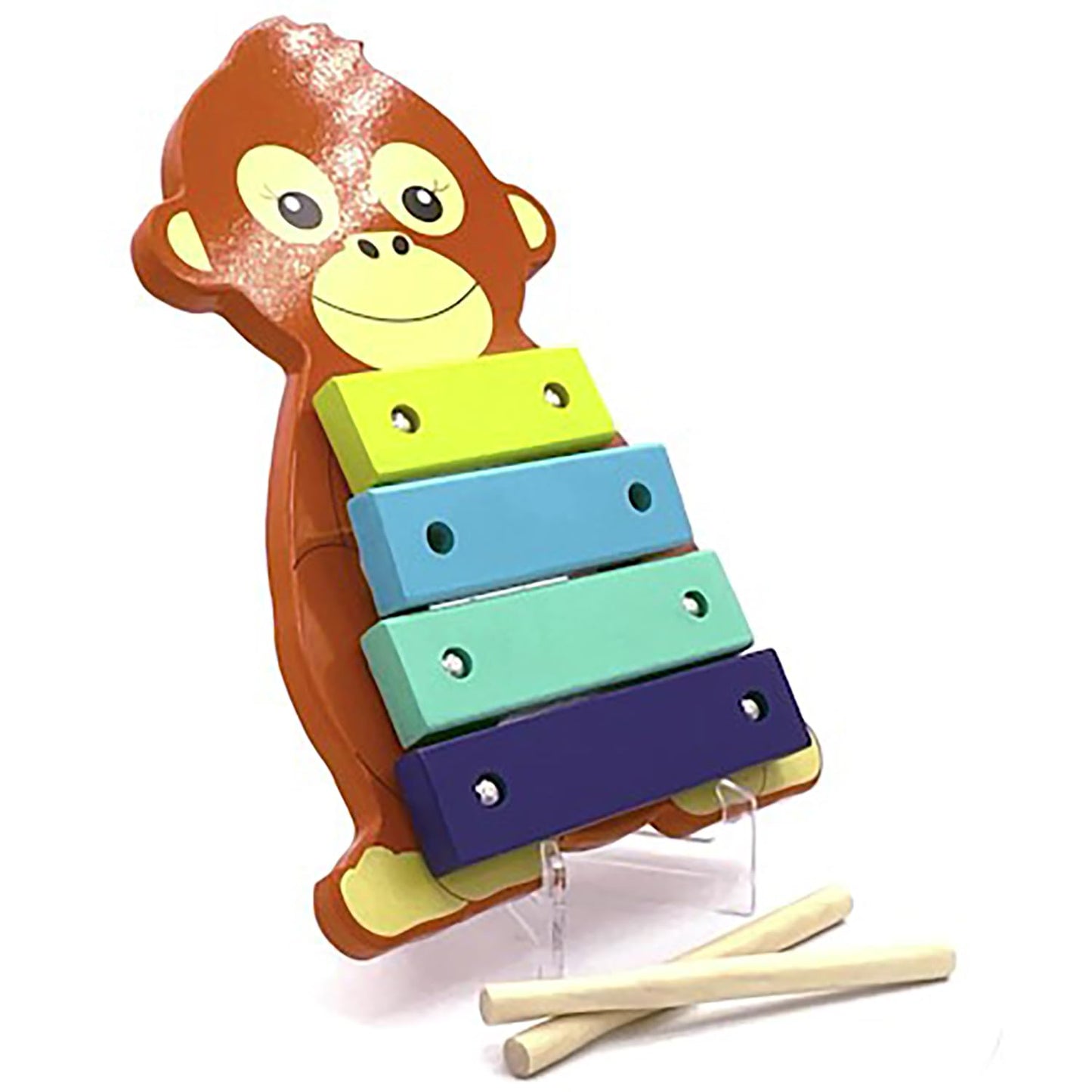 Orange Tree Toys: Xylophone: Orangutan - Wooden Musical Instrument Toy W/ 2 Drumsticks, Animal Shaped, Developmental Toy, Toddle