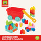 Battat – Building Blocks – 47Pc Brick Set – Colorful & Chunky Bricks – Unique Wheel Bricks – 12 Months + – Locbloc Red Builder'S Wagon
