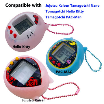 Silicone Cover Case For Jujutsu Kaisen Tamagotchi Nano, Protective Sleeve Skin Case For Tamagotchi Hello Kitty And For Pac-Man Device Interactive Game Machine(Only Cover) (Transparent Pink)