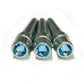 WE Games Chrome Cribbage Pegs with Austrian Crystals - Set of 3 - Aquamarine
