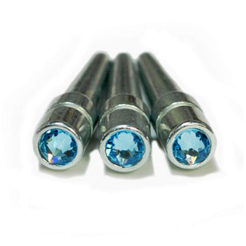 WE Games Chrome Cribbage Pegs with Austrian Crystals - Set of 3 - Aquamarine