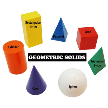 Skoolzy Jumbo 3D Shapes For Teaching 7 Pcs - Geometric Shapes - 3D Shapes Manipulatives - Geometric Shapes For Classroom Age 3+