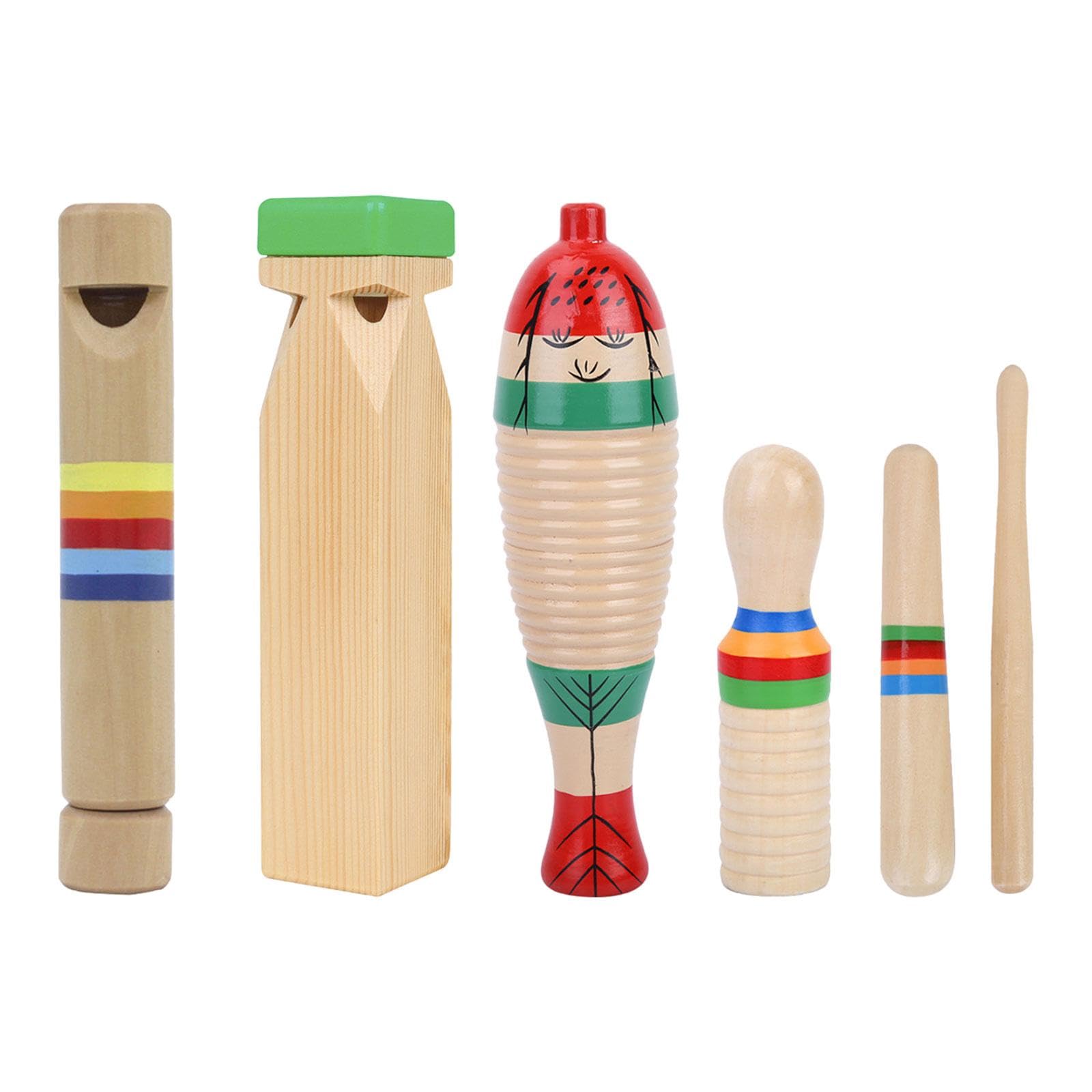 Merishopp Montessori Percussion Instruments Wood For Babies Boys Girls Party Toys 6 Pieces | Toys & Hobbies | Educational | Musi