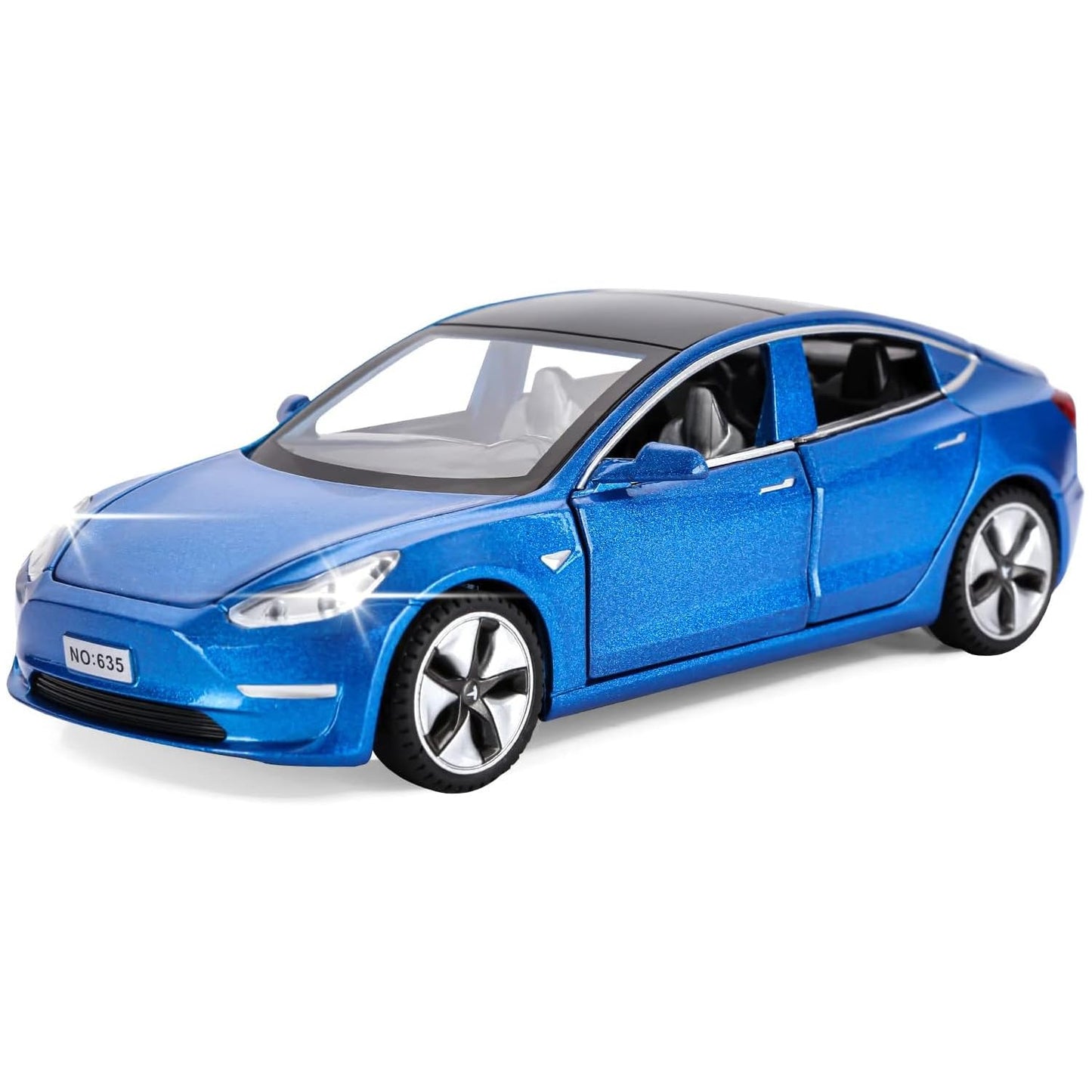 Toy Car Model 3 Diecast Metal Model Cars Pull Back car for Boys and Girls Age 3 - 12 Years Old (Blue)
