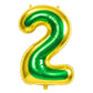 Charnoel Street Number 2 Balloons 40 Inch Yellow and Green Birthday Party Decorations Large Foil Balloons for Cartoon Birthday P