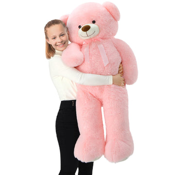Tezituor 52” Pink Big Teddy Bear, Giant Bear Stuffed Animal Plush Toy,Soft Gifts For Valentine, Christmas, Birthday, Baby Shower,Wedding Party.