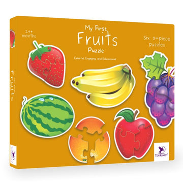 TOYKRAFTT Chunky Infant Floor Puzzle Toy, 3 Piece Puzzles for Kids Age of 2-3 Years, Fruit Puzzles for Toddlers Boys Girls, Educ