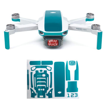 Wrapgrade Skin Compatible With Dji Mavic Mini | Accent Color (Caribbean Blue)