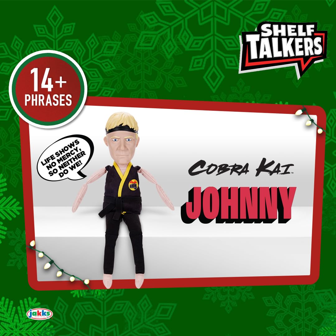 Shelf Talkers 12'' Talking Plush Johnny From The Cobra Kai Series, Pull String Toy Collectible Plush