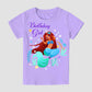 Doctor Unicorn Birthday Girls Mermaid Outfit Set Costume Tutu Skirt Dress, Mermaid Birthday Shirt, Headband & Satin Sash (Purple-2, 5-6 Years)