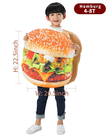 Seasons Halloween Costume Children Hamburg Costume French Fries Costume (Hamburg Costume4-8T), Yellow, Medium