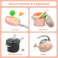 CUTE STONE Play Kitchen Accessories Set, Kids Cooking Toys Set with Play Pots and Pans, Electronic Induction Cooktop with Sound