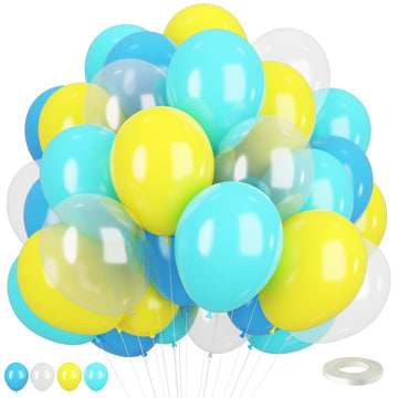 Cartoon Sponge Balloons,Sponge Party Decorations,Sponge Theme Balloon Yellow Blue Teal Clear Balloon For Boy Girls Cartoon Spong