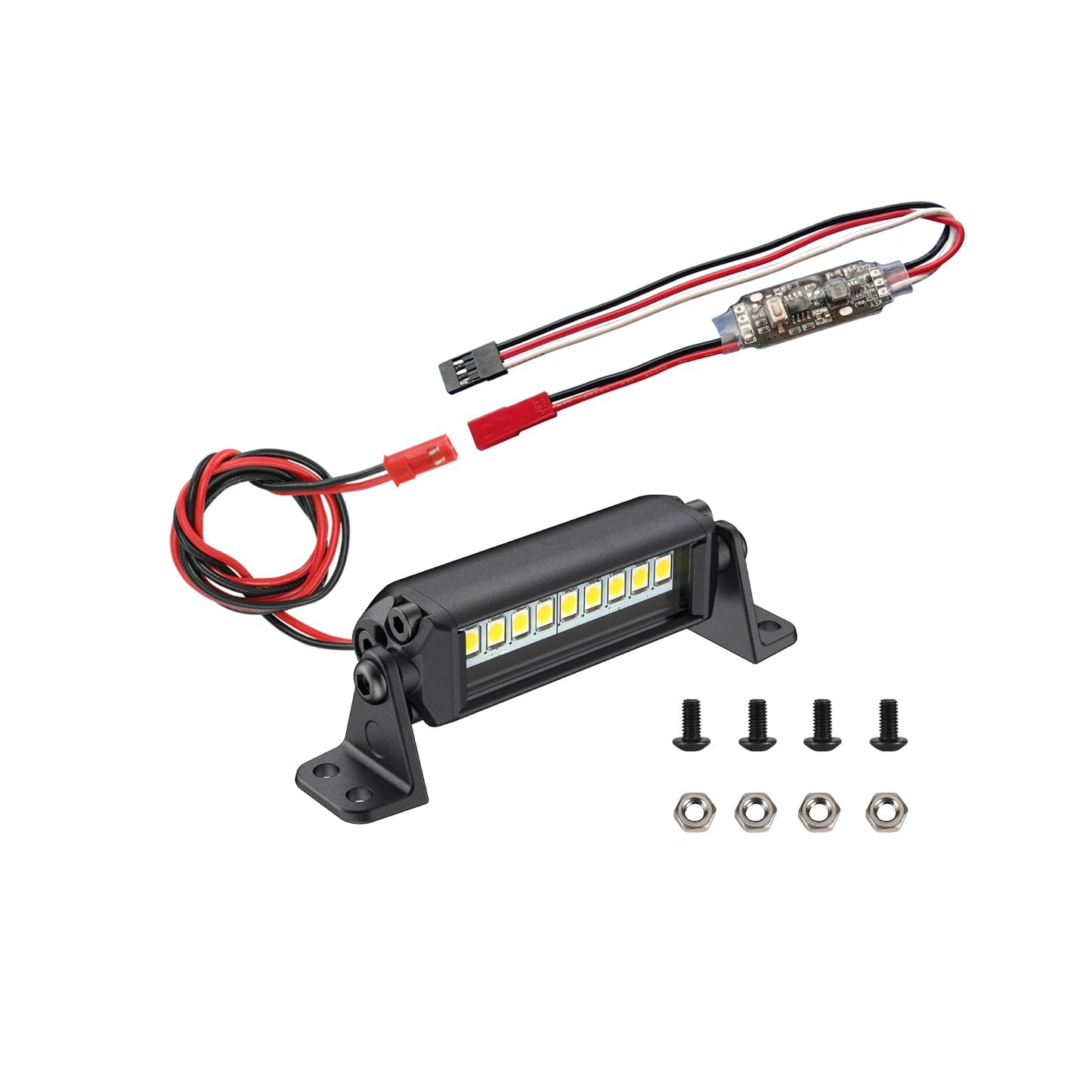 RC Light Bar 10 LED 2.16 Inch Aluminum RC Lights RC Crawler Accessories for Axial SCX10 Traxxas TRX4 TRX4M Arrma Senton Redcat G
