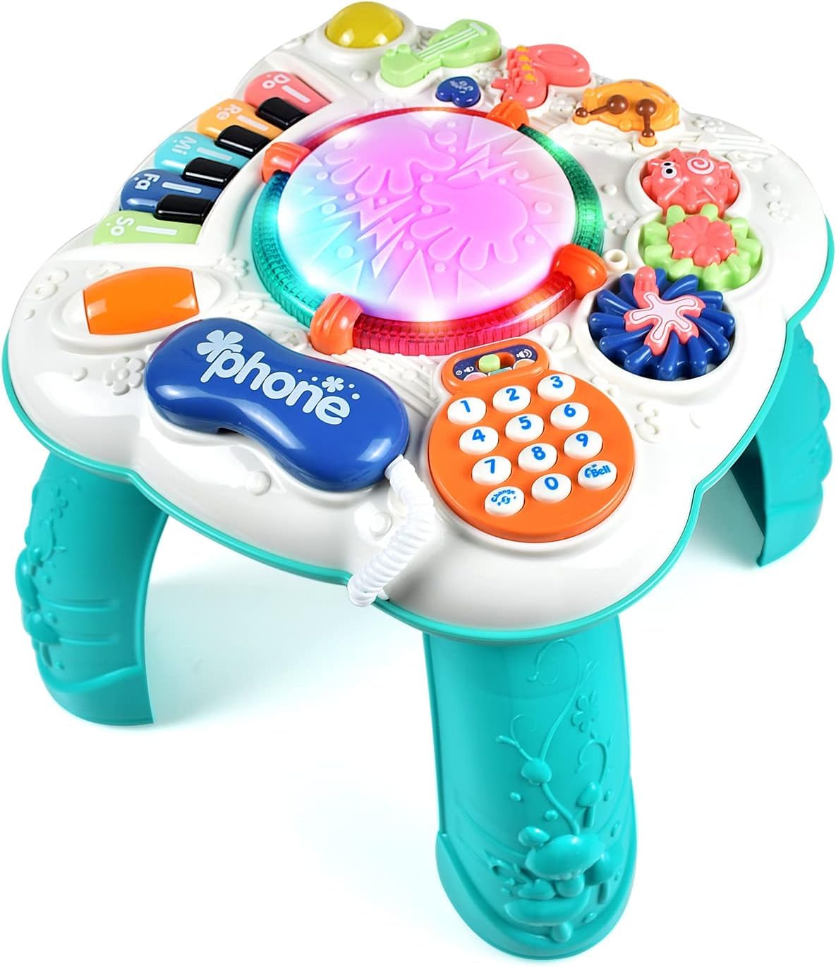 Thismy Early Development Baby Toys 6 To 12 Months,Activity Music Toys For Toddlers 11.8  11.8  12.2 Inches (Blue)