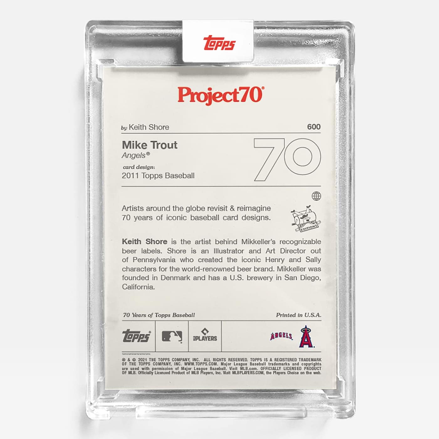 Topps Project70 Card 600 | 2011 Mike Trout by Keith Shore