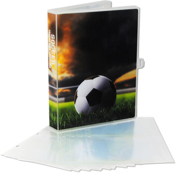 Unikeep Trading Card Binder With Soccer Theme - Card Collection Case With 100 Top Loading Pockets - For Baseball Cards, Soccer Cards, Tcg, Mtg, Pokemon, Or Yugioh