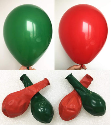 100pcs Christmas Red Green Balloons 12 Inch Latex Balloons for Christmas Birthday Baby Shower Party Decorations