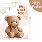 Pin The Noses On The Bear,Teddy Bear Party Game,Large Poster Wiht 24Pcs Noses Stickers For Kid'S Birthday Baby Shower Theme