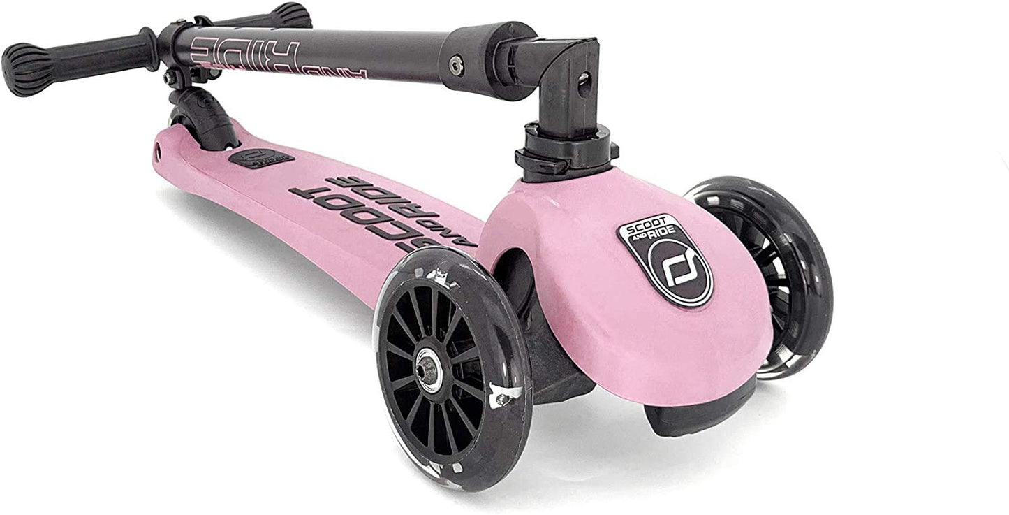 Scoot & Ride Stand-Up Push Scooter For Children Ages 3-6, Highwaykick 3, Rose