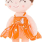 Gloveleya Baby Doll Ballerina Doll Girl Gift Ballerina Plush Soft Doll Colorful Haze Gold Ballet Series-Orange 13 Inch With Gift Box