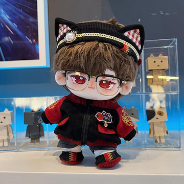 Niannyyhouse 15Cm Plush Doll Clothes Headwear Coat Pants Shoes Red Flame Set Soft Stuffed Plush Toy Dress Up Accessories (15Cm)