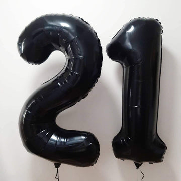 40 Inch Black 21 Number Balloons Giant Jumbo Huge 12 Or 21 Foil Mylar Helium Number Digital Balloons Black Birthday Mylar Digita