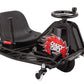 Razor Crazy Cart DLX - 24V Electric Drfting Go Kart - Enhanced Drift Bar  Brodie Knob Steering  Variable Speed  Up to 12 mph Black/Red