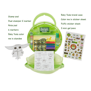 Innovative Designs Baby Yoda Coloring & Sticker Activity Set with Travel Case - Green