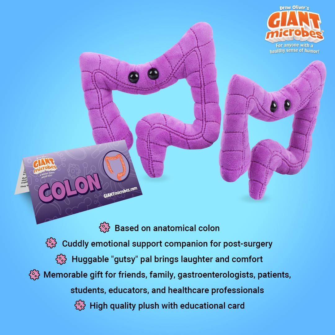 Giantmicrobes Colon Plush, Colonoscopy Gifts, Funny Colon Gifts, Colon Cancer Gifts, Gastroenterology Gifts, Colorectal Cancer Awareness, Gastroenterologist Gifts, Guts Plush Toy, Endoscopy Gifts