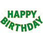 LITAUS Green Happy Birthday Banner - Pre-Strung, 9ft Paper Decorations, LH-01 for Kids, Men, Women