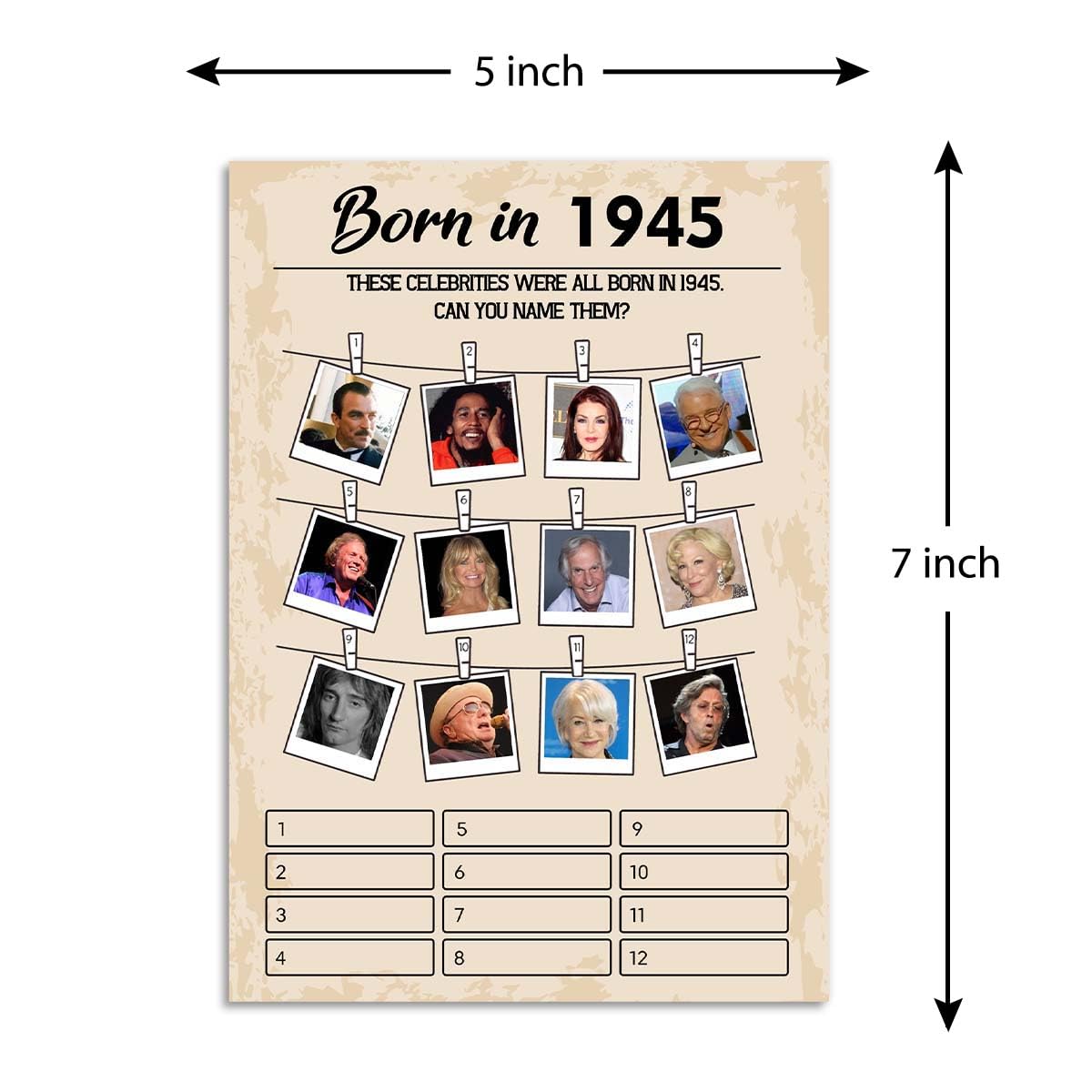 Qupt 80Th Birthday Party Games, Born In 1945, 30 Cards, Adults, History, English, Card Game, 18+