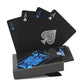 1Pc Waterproof Plastic Poker Playing Cards Pet Table Games Halloween/Thanksgiving Day (Blue X Silver)