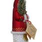Alexander Taron Schaller Paper Mache Red with Gold Lines Santa Candy Container - 6.25 H x 2.5 W x 2.5 D