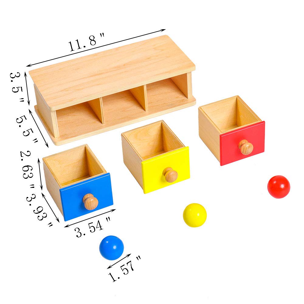 Kghios Montessori Box Bins Infant Toys Materials For Toddlers Babies 6-12 Months - 1-2 Year Old Babies 18 Months Materials Educational Tools Preschool Early Learning Wooden Toys