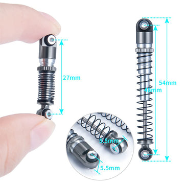 RCLIONS 1/24th RC Shocks 48mm Adjustable Absorber Damper for All 1:24 Axial SCX24 AXI90081 Deadbolt AXI00002 JLU AXI00005 RC Cra