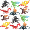 Eoivsh Mini Dragon Toys Figures - 12Pcs Ancient Flying Dragon Figurines For Boys Girls, Mythical Action Figure Kid Toys, Cupcake/Cake Topper & Party Favors
