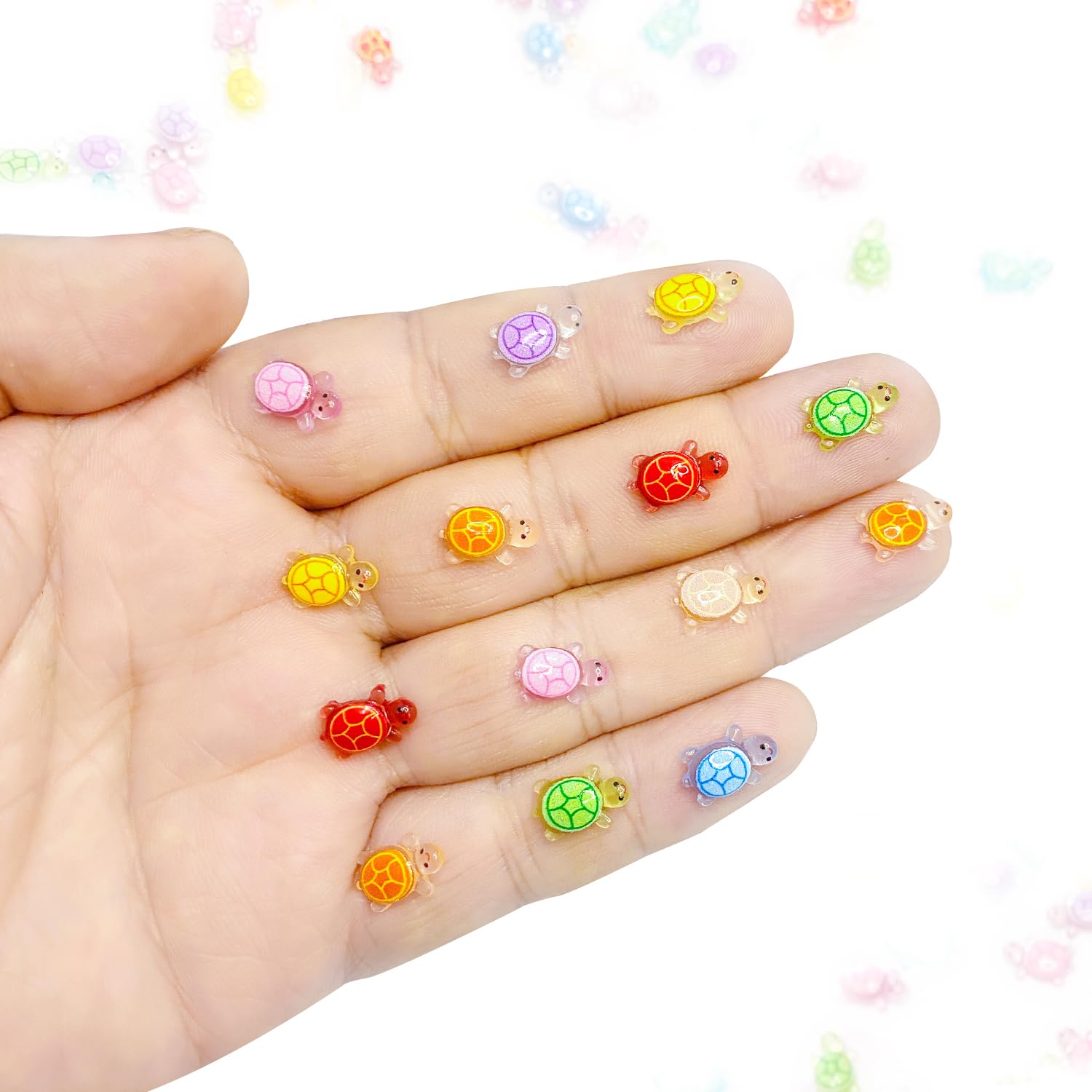 200Pcs Mini Turtle Decor For Dollhouse Resin Tiny Turtles For Crafts Micro Miniature Turtle For Fairy Garden Dollhouse Micro Lan