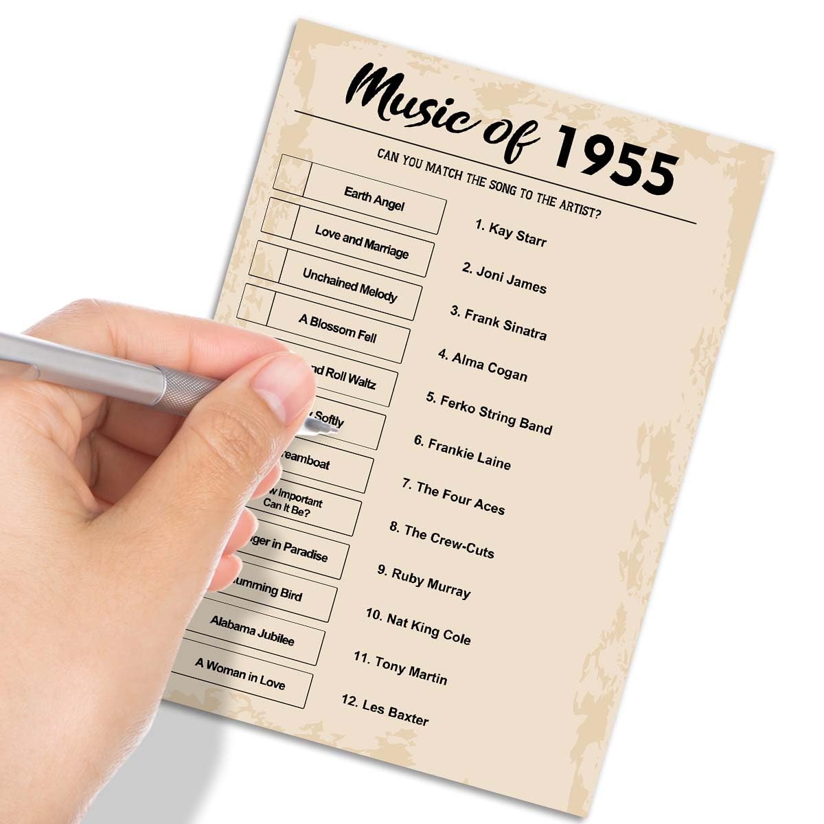 Qupt 70Th Birthday Party Games, Music Of 1955 Trivia, Pack Of 30 Cards For Adults, Ages 216+