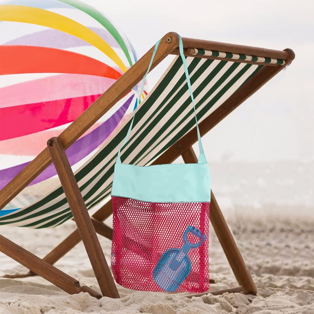 Auony 2 Pack Seashell Beach Bags, Beach Toy Mesh Bag Kids Sea Shell Bags Holding Beach Shell,Toys For Holding Beach Shell,Toys