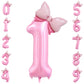 OIBUTUR 40 Inch Pink Number 1 Balloon - Jumbo Aluminum Happy Birthday Decoration for Girls Party Supplies