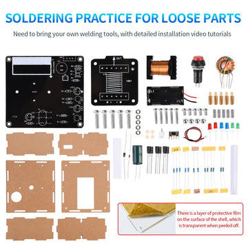 TKXEC STEM Projects DIY Soldering Practice Kit, Electric Magnetic Transmitter, 3.7" Plastic Educational Toy for Teens