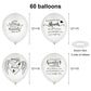 Chenkaiyang 60 Memorial Balloons - 12" White Latex Balloons with Ribbon for Funeral Decoration