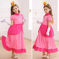 Itvti Princess Costume Dress For Girls Kids Cosplay Pink Outfit Halloween Birthday Party Dress Up, Pink, 2-3 Years(Tag 100)