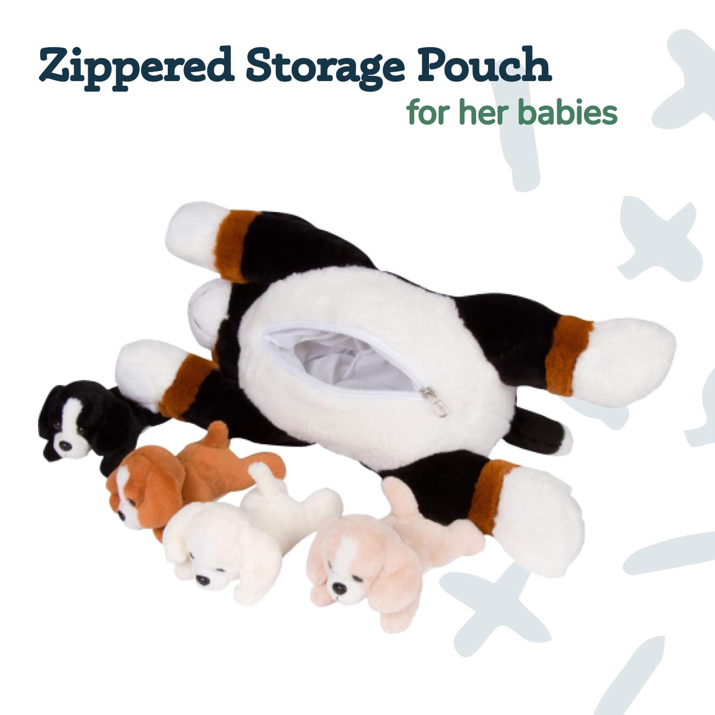 PixieCrush Mommy Bernese Dog Stuffed Animal Set with 4 Puppies - Plush, Multicolor, 5 Piece Assortment for Girls Ages 3-8