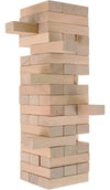 Tumbling Tower, Plain Pine Wood Block Stacking Game, Challenging Maths Classic Board Game (Brown)  30 Pieces,For 4+ Years