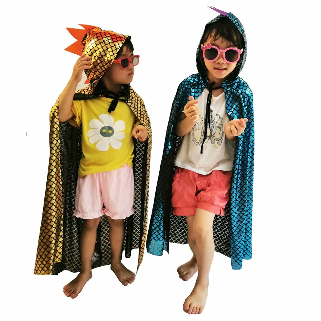 Qiaoniuniu Dinosaur Costumes Green Dragon Cape Halloween Dress Up Clothes 3-8 Years Old