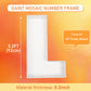 MEYSIMOON 3FT Large Marquee Letter L - White Mosaic Balloon Frame, Pre-cut Foam Board for Birthday, Wedding, Baby Shower DIY Party Supplies