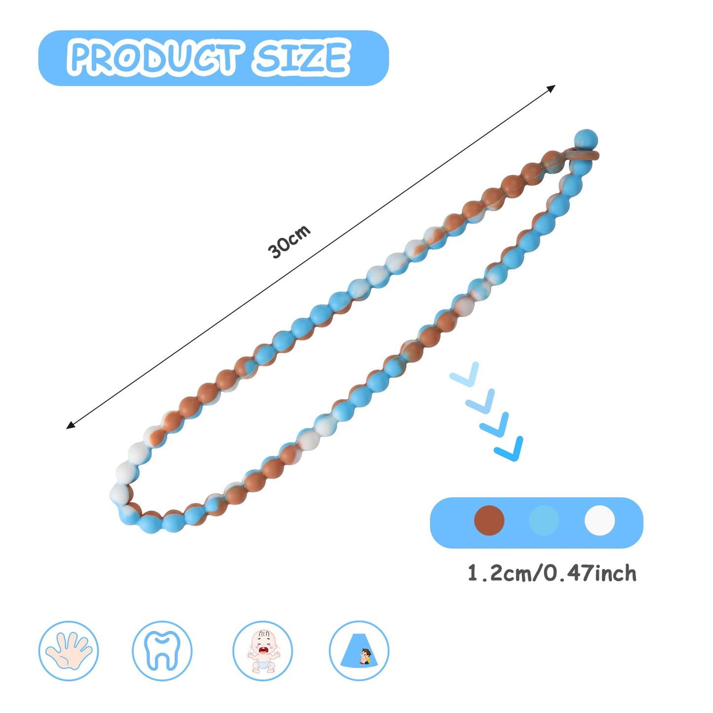 Teething Necklace For Baby - Integrated Safety Design For Toddler, Sensory Chew Necklace For Kids, Boys, Girls With Autism, Adhd
