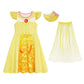 Wonderbabe Girls Belle Princess Dress Beauty And The Beast Costume Halloween Cosplay Birthday Outfit Yellow With Cape Size 1-2T